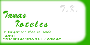 tamas koteles business card
